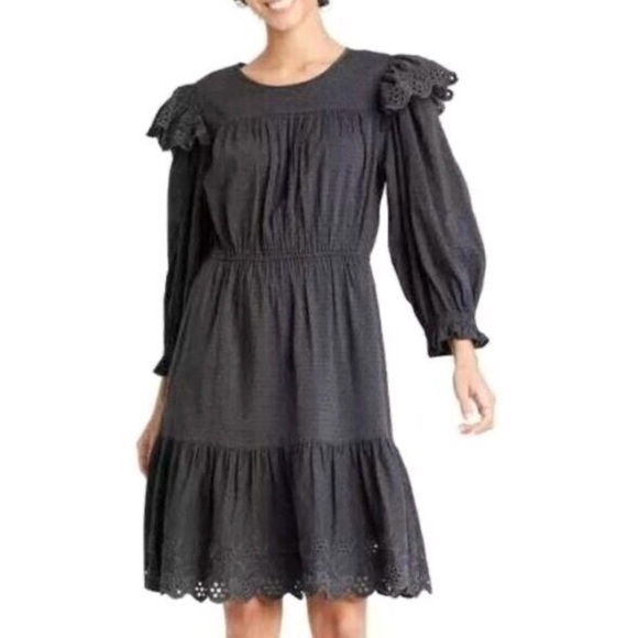 Universal Thread Eyelet Ruffled Embroidered Midi Dress - Picture 1 of 7